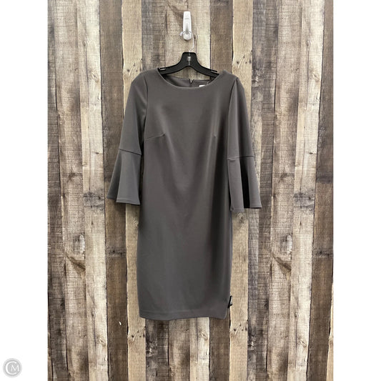 Dress Casual Midi By Calvin Klein In Grey, Size: 8