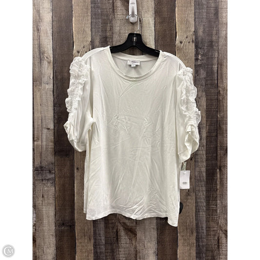 Top Short Sleeve By Carmen By Carmen Marc Valvo In White, Size: 1x