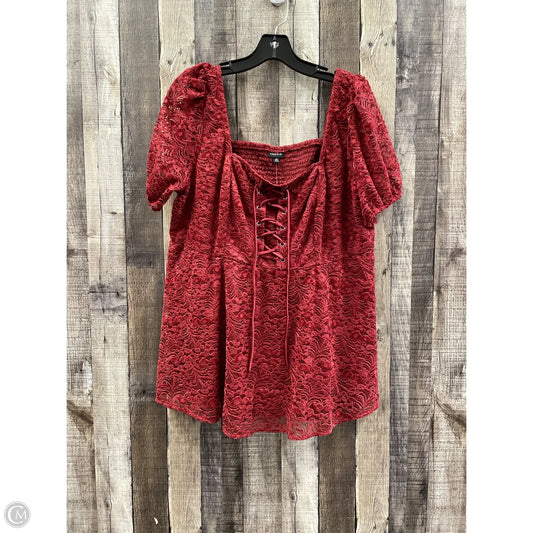 Top Short Sleeve By Torrid In Red, Size: 1x
