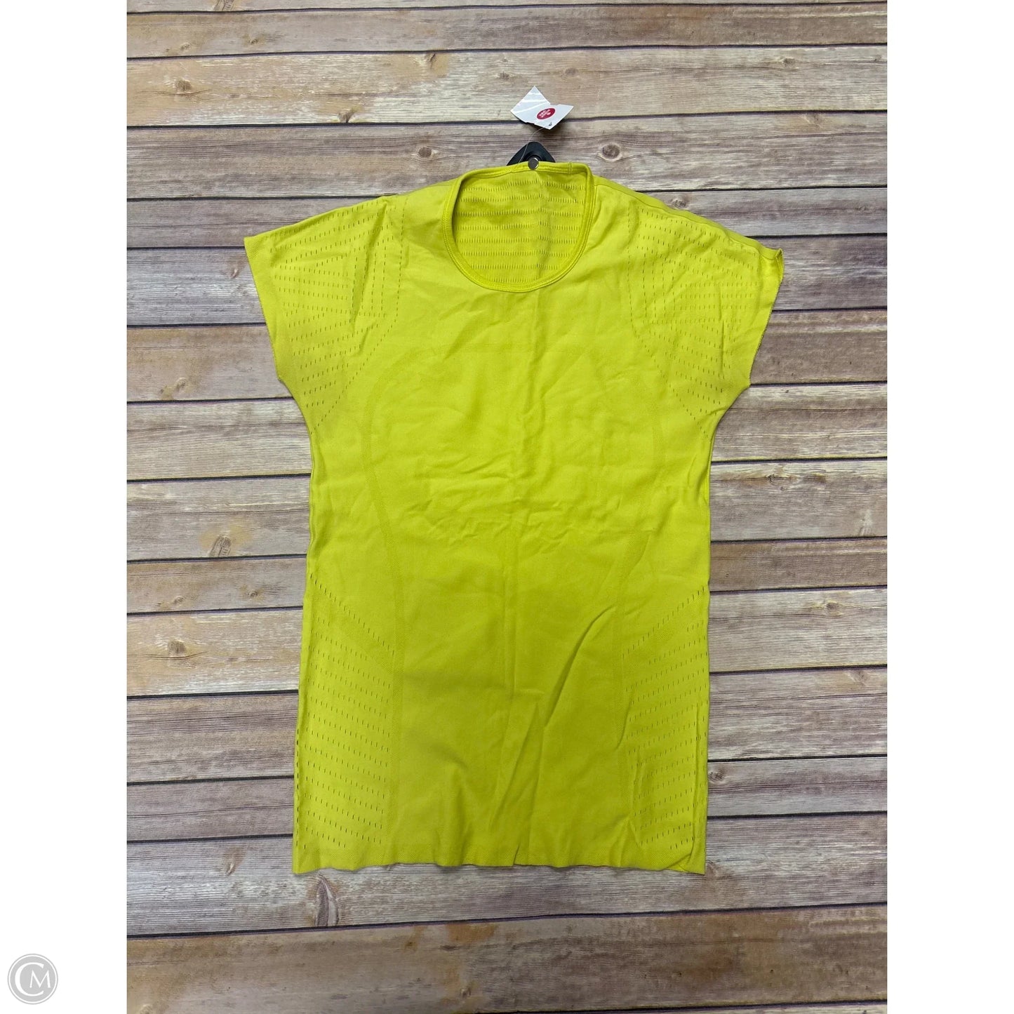 Athletic Top Short Sleeve By Lululemon In Yellow, Size: M