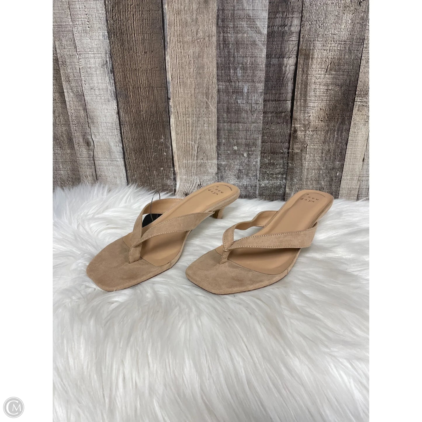 Sandals Heels Kitten By A New Day In Tan, Size: 7