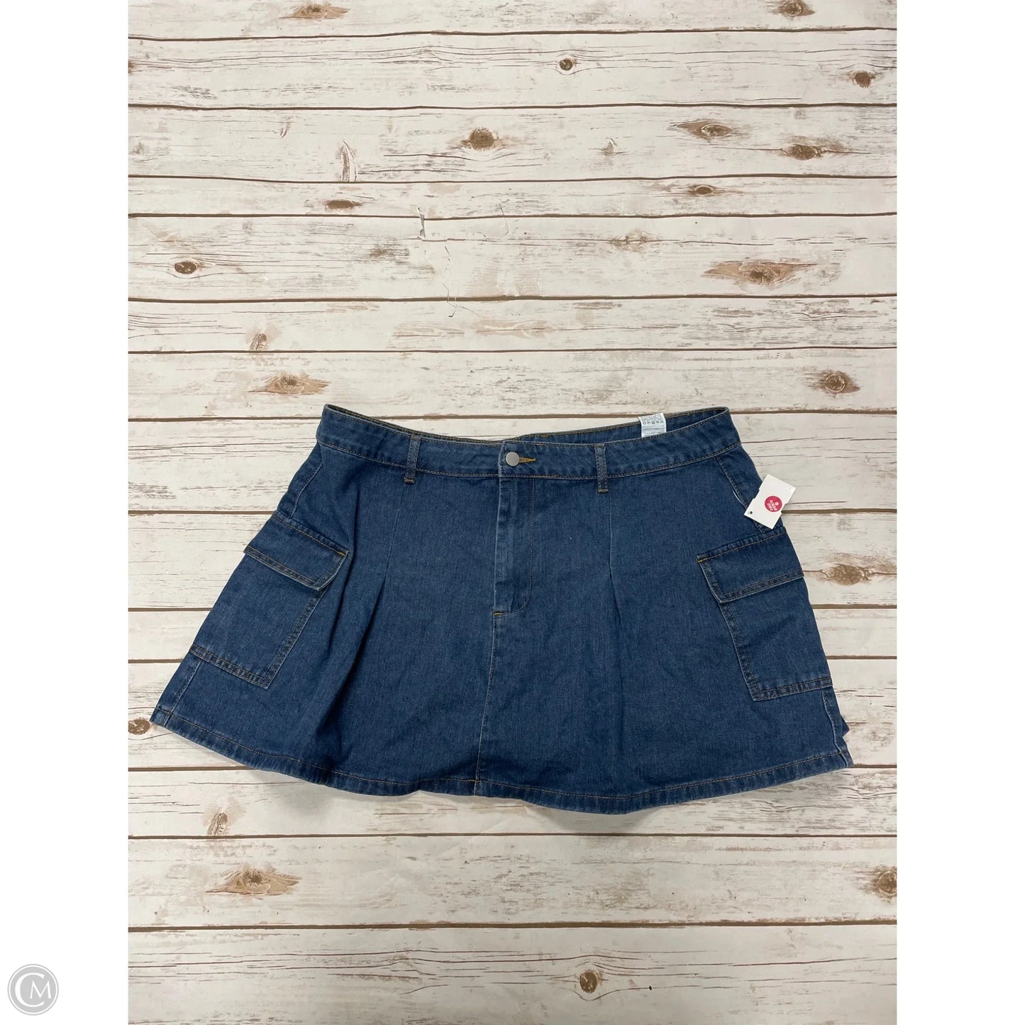Skirt Mini & Short By Shein In Blue Denim, Size: 2x