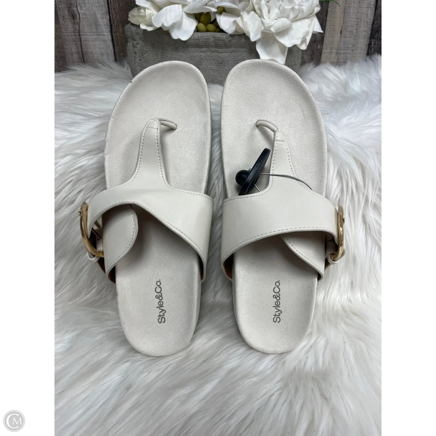 Sandals Flats By Style And Company In Ivory, Size: 9