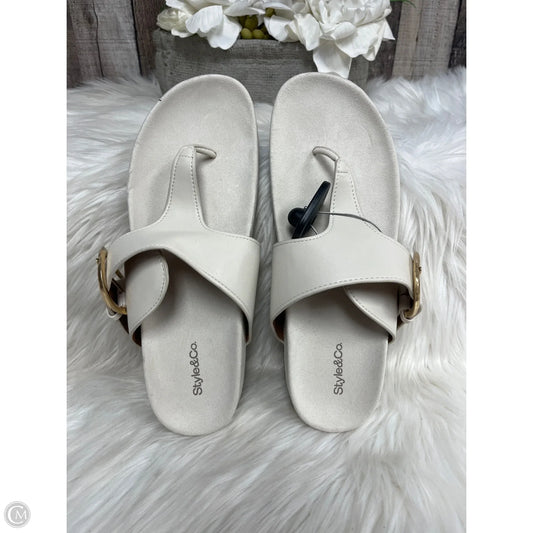 Sandals Flats By Style And Company In Ivory, Size: 9
