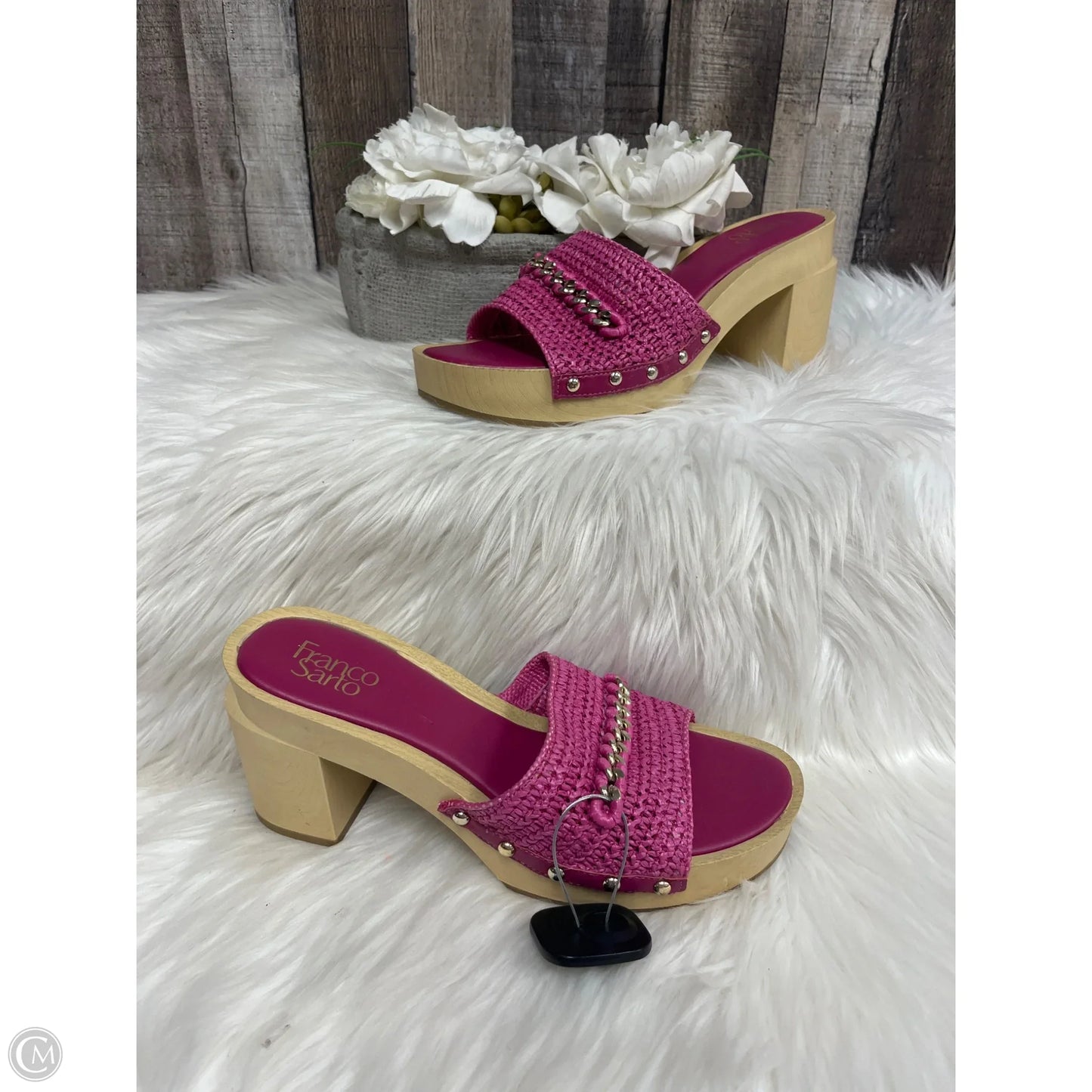 Sandals Heels Block By Franco Sarto In Pink, Size: 10