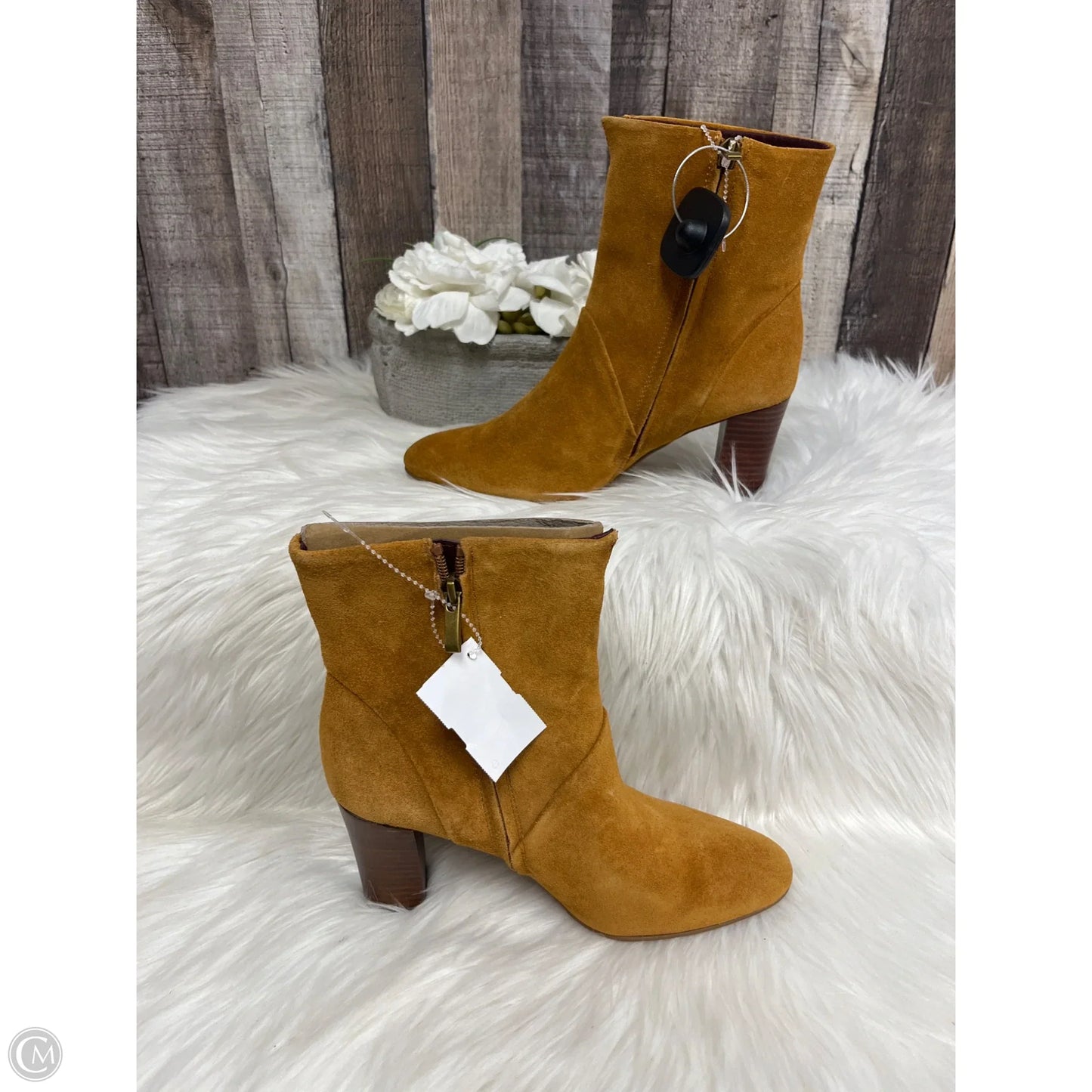 Boots Ankle Heels By Franco Sarto In Brown, Size: 8