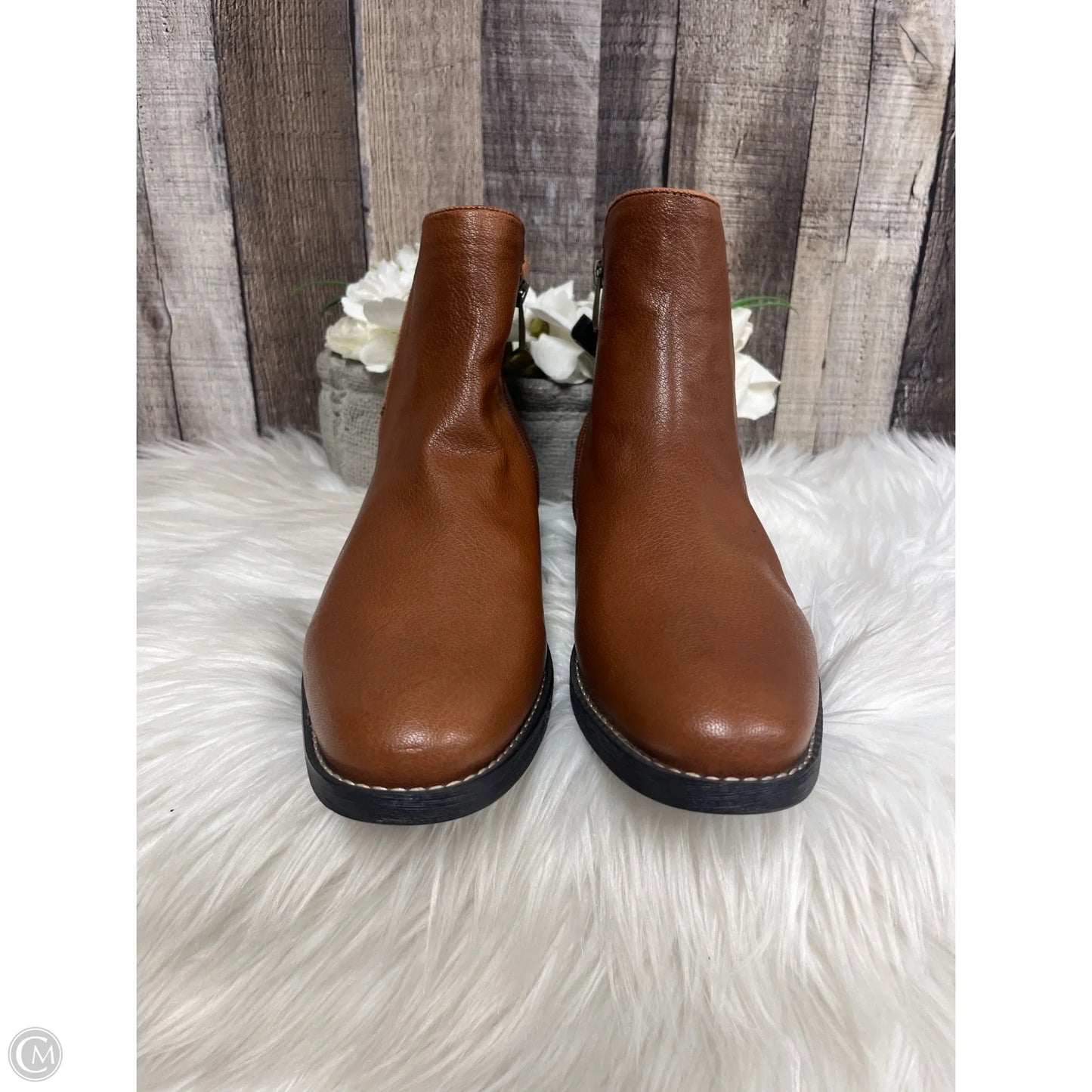 Boots Ankle Flats By Franco Sarto In Brown, Size: 11