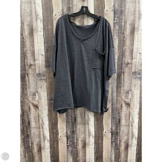 Top Short Sleeve By Zenana Outfitters In Grey, Size: 3x