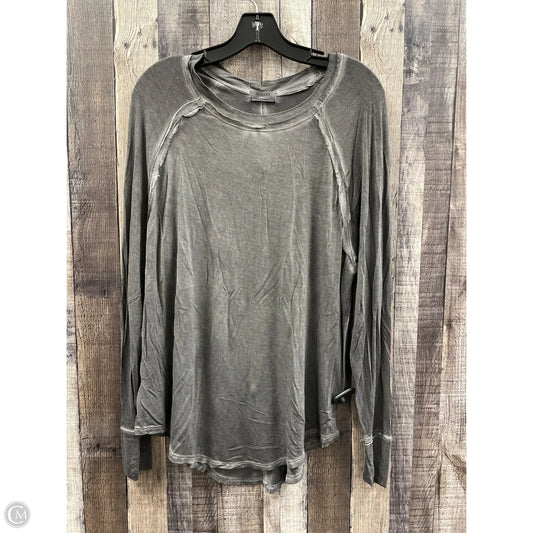 Top Long Sleeve By Zenana Outfitters In Grey, Size: L