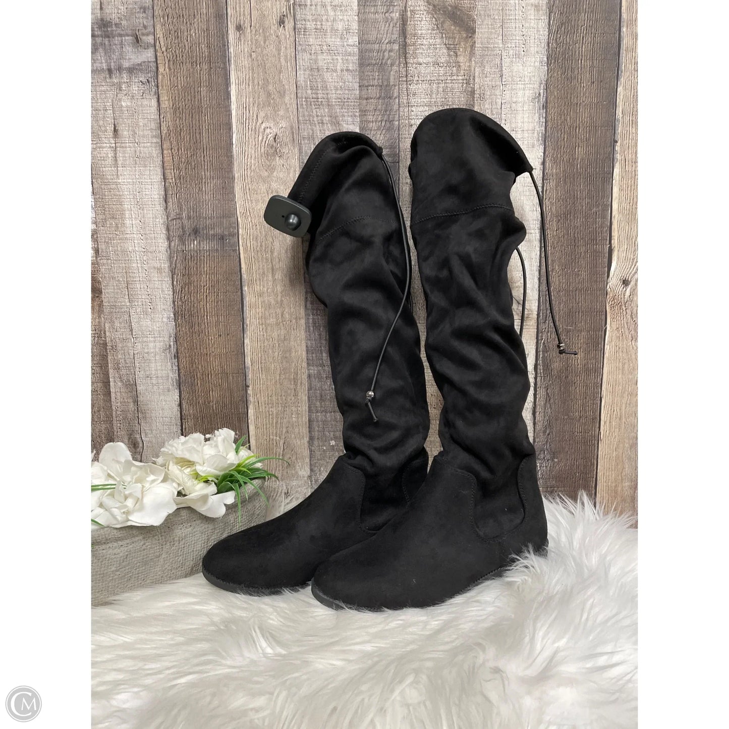 Boots Ankle Flats By So In Black, Size: 6