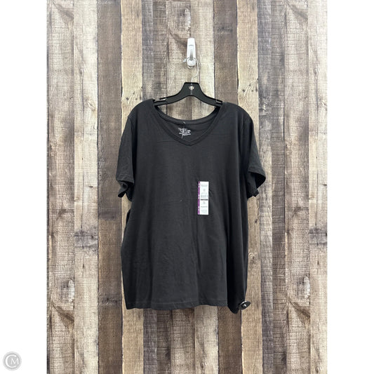 Top Short Sleeve Basic By Time And Tru In Black, Size: Xxl