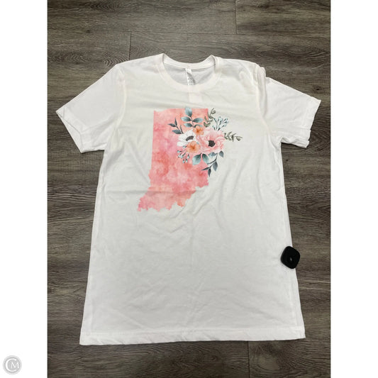 Top Short Sleeve By Bella + Canvas In White, Size: M