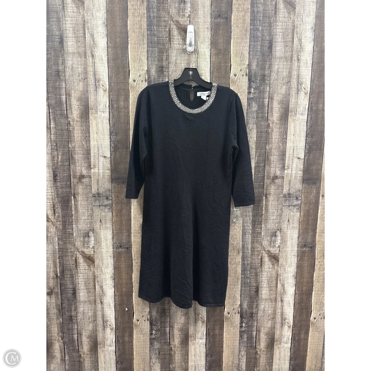 Dress Sweater By Liz Claiborne In Black, Size: S