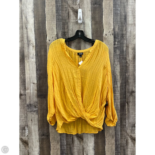 Top Long Sleeve By Ana In Gold, Size: L