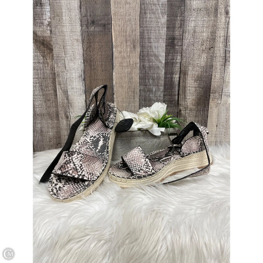 Sandals Heels Wedge By Qupid In Snakeskin Print, Size: 8.5