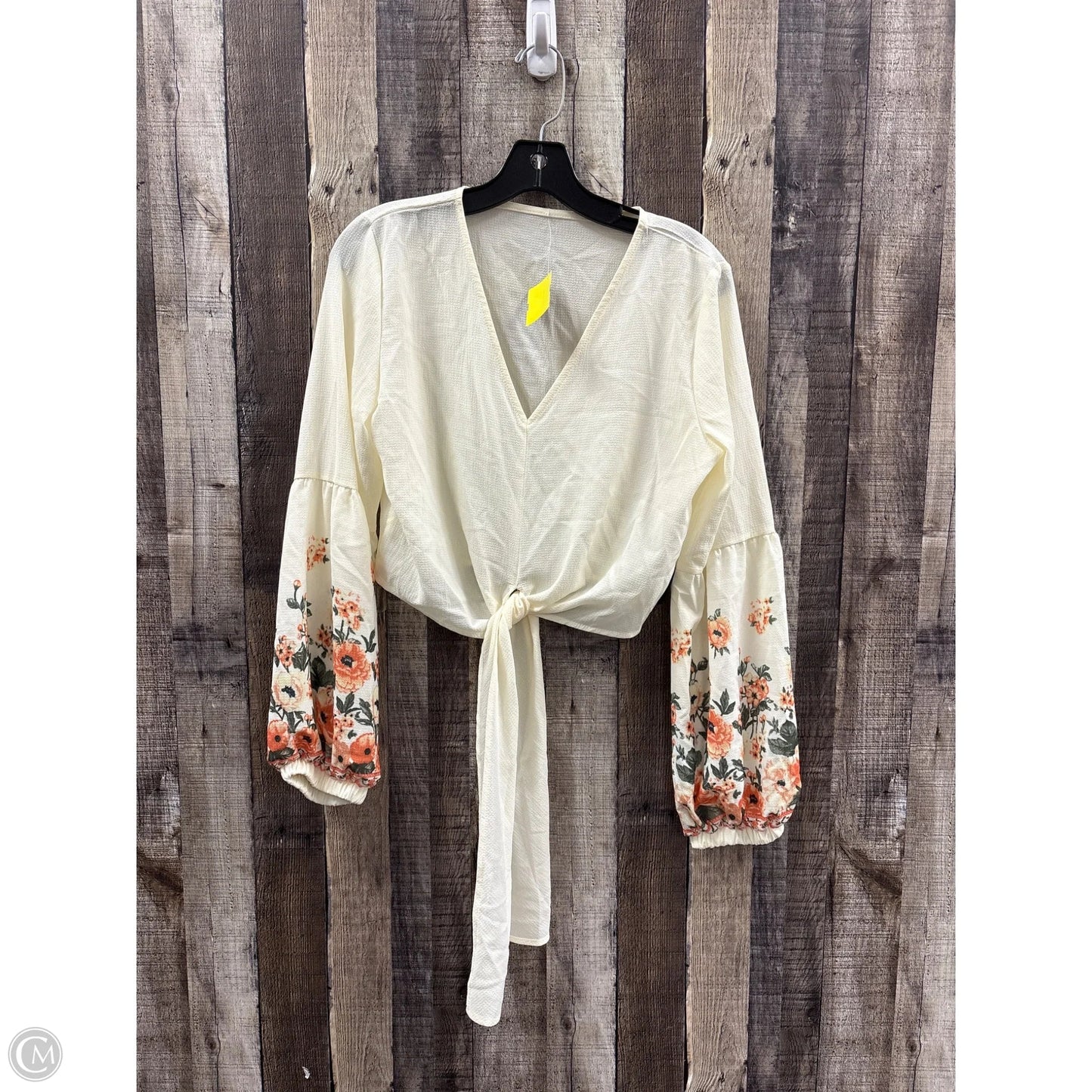 Top Long Sleeve By Shein In Ivory, Size: M