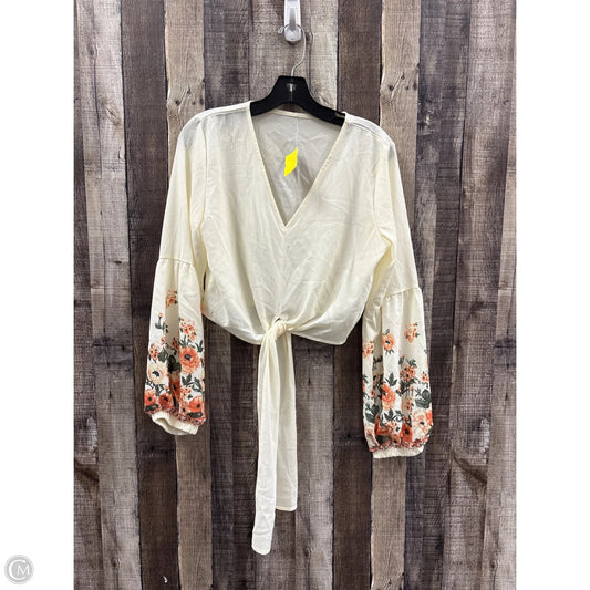Top Long Sleeve By Shein In Ivory, Size: M