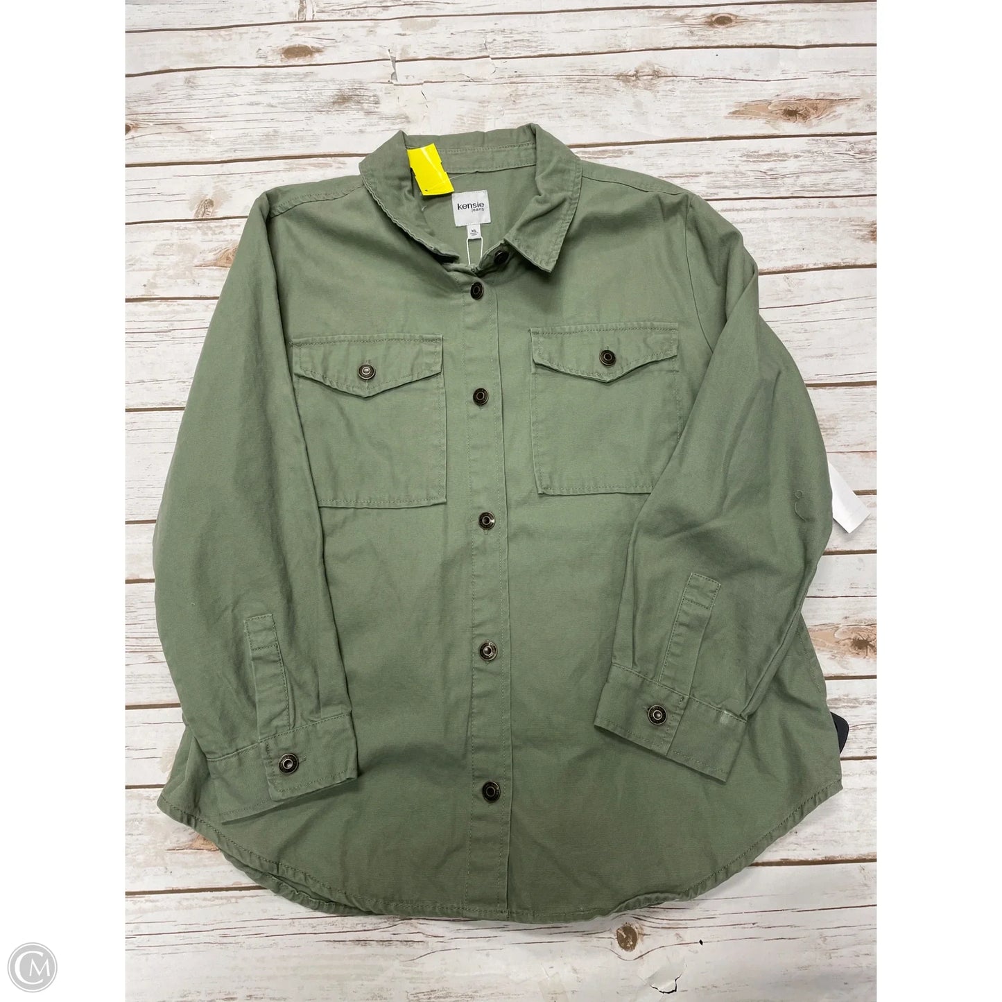 Jacket Shirt By Kensie In Green, Size: Xl