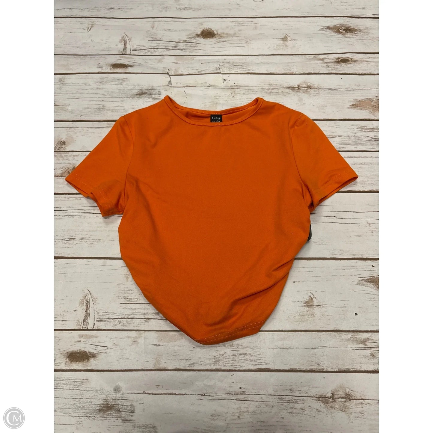 Top Short Sleeve By Shein In Orange, Size: S