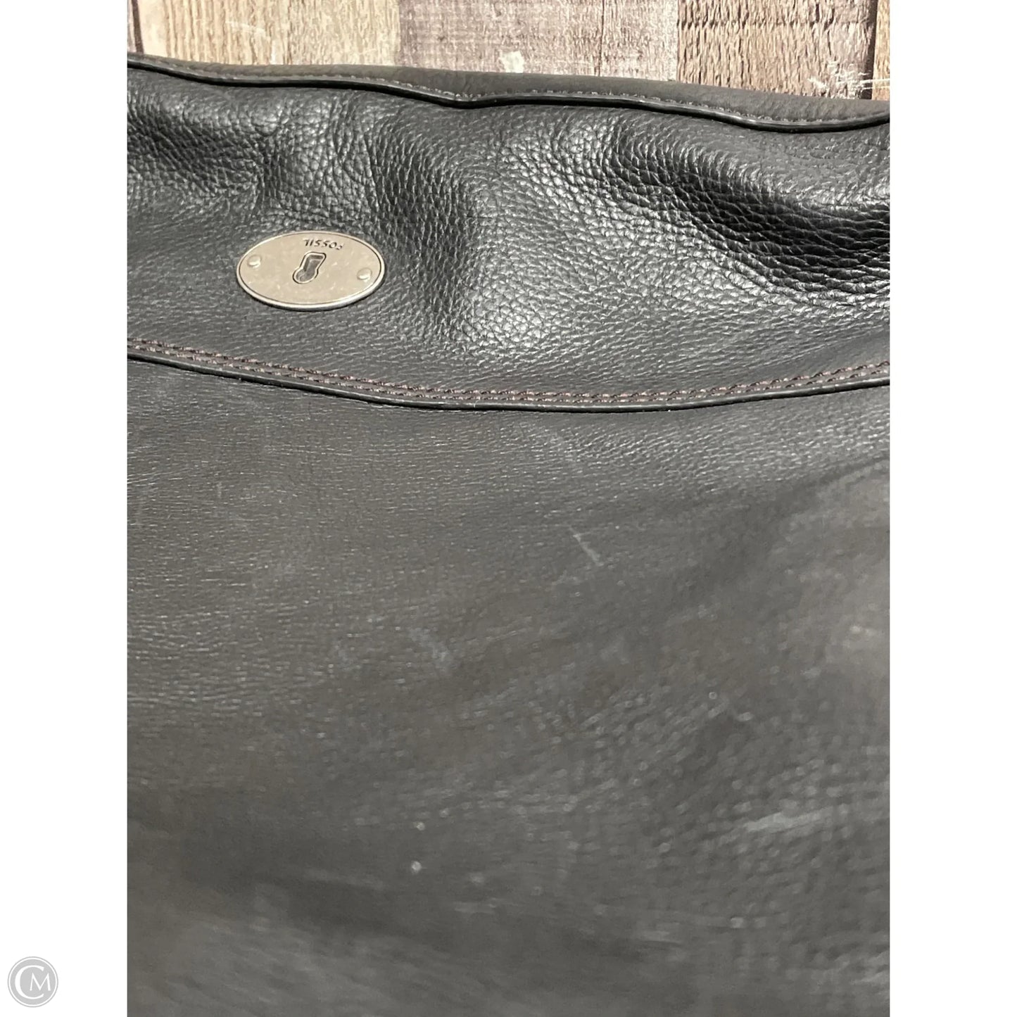 Handbag Leather By Fossil, Size: Large
