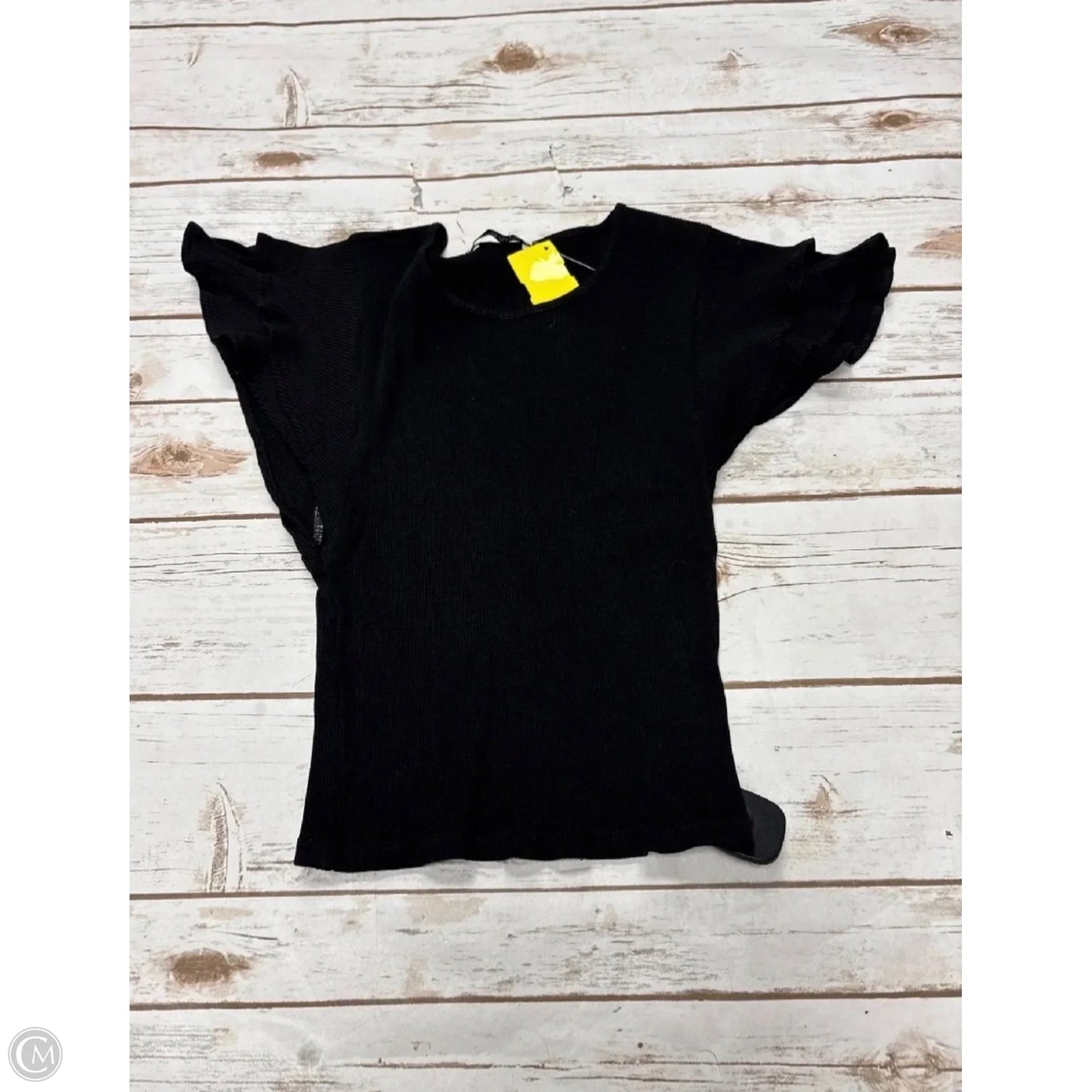 Top Short Sleeve By Zara In Black, Size: S