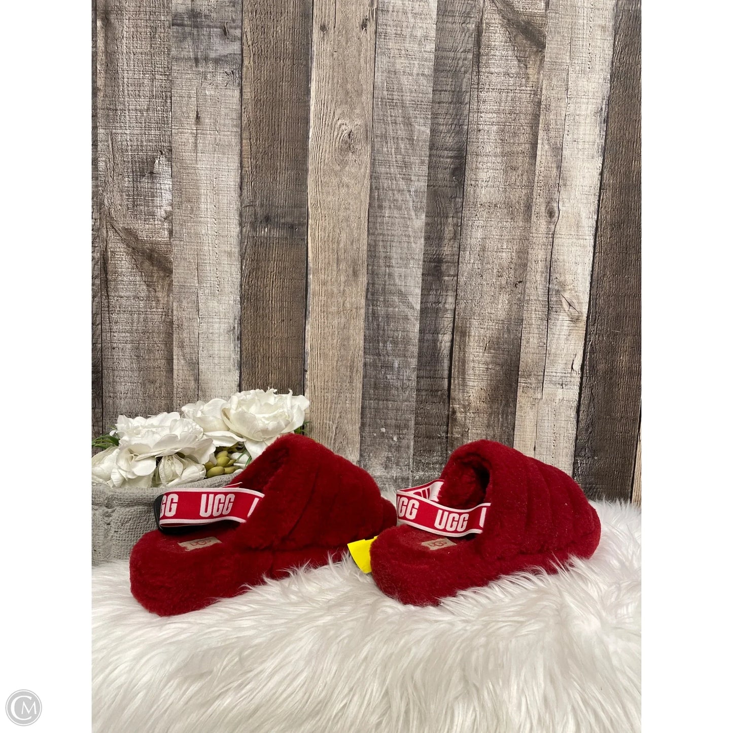 Slippers Designer By Ugg In Red, Size: 10