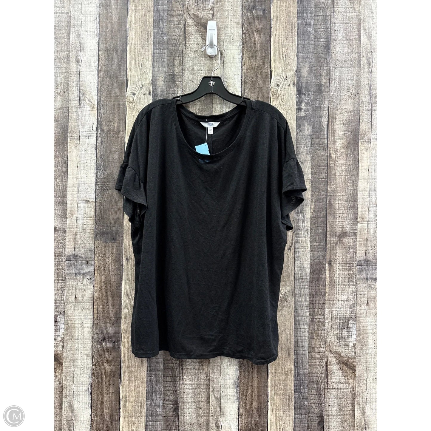 Top Short Sleeve By Time And Tru In Black, Size: 2x