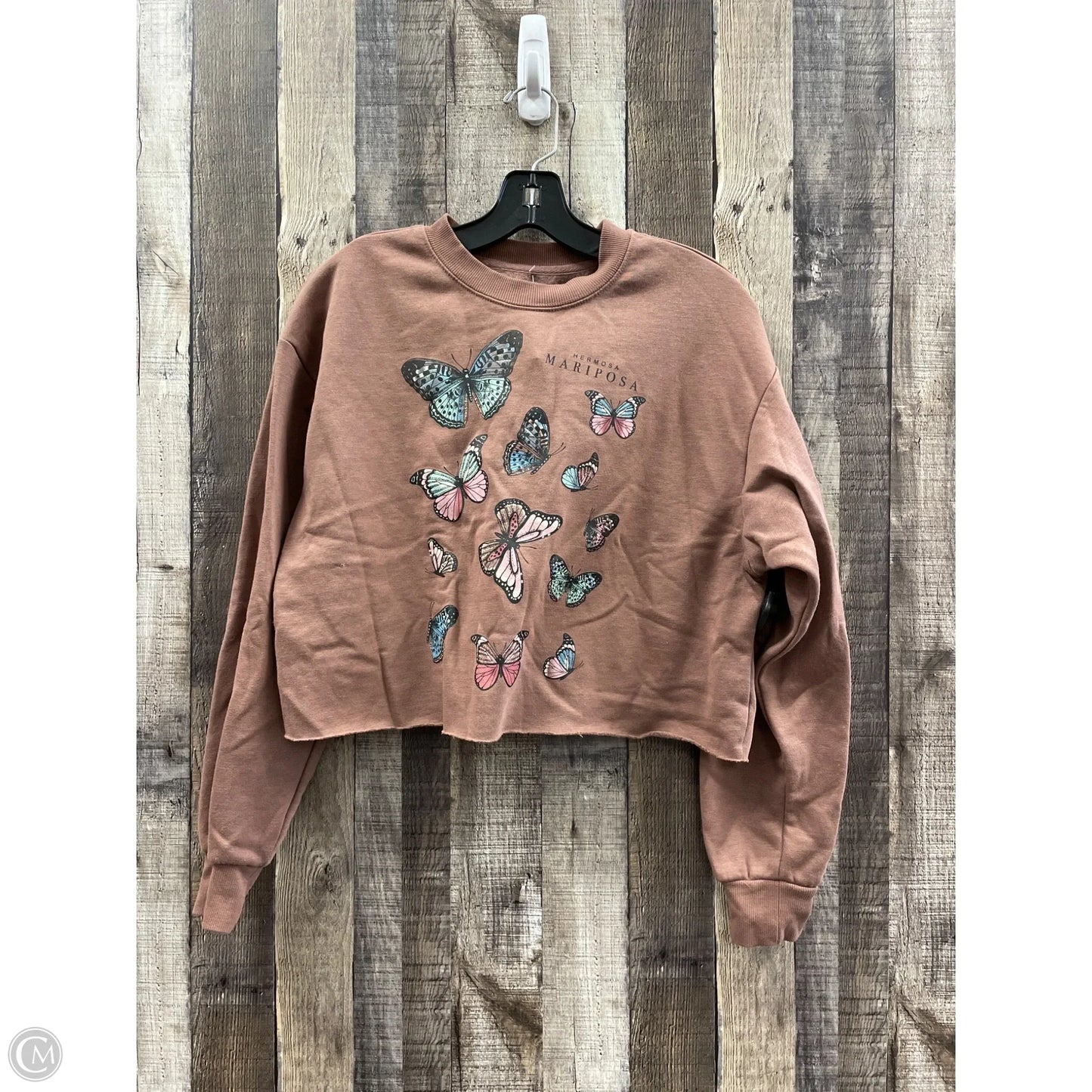 Top Long Sleeve By Cmf In Brown, Size: S