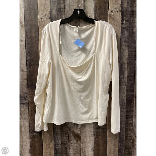 Top Long Sleeve By H&m In Cream, Size: Xxl