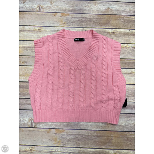 Vest Sweater By Shein In Pink, Size: M