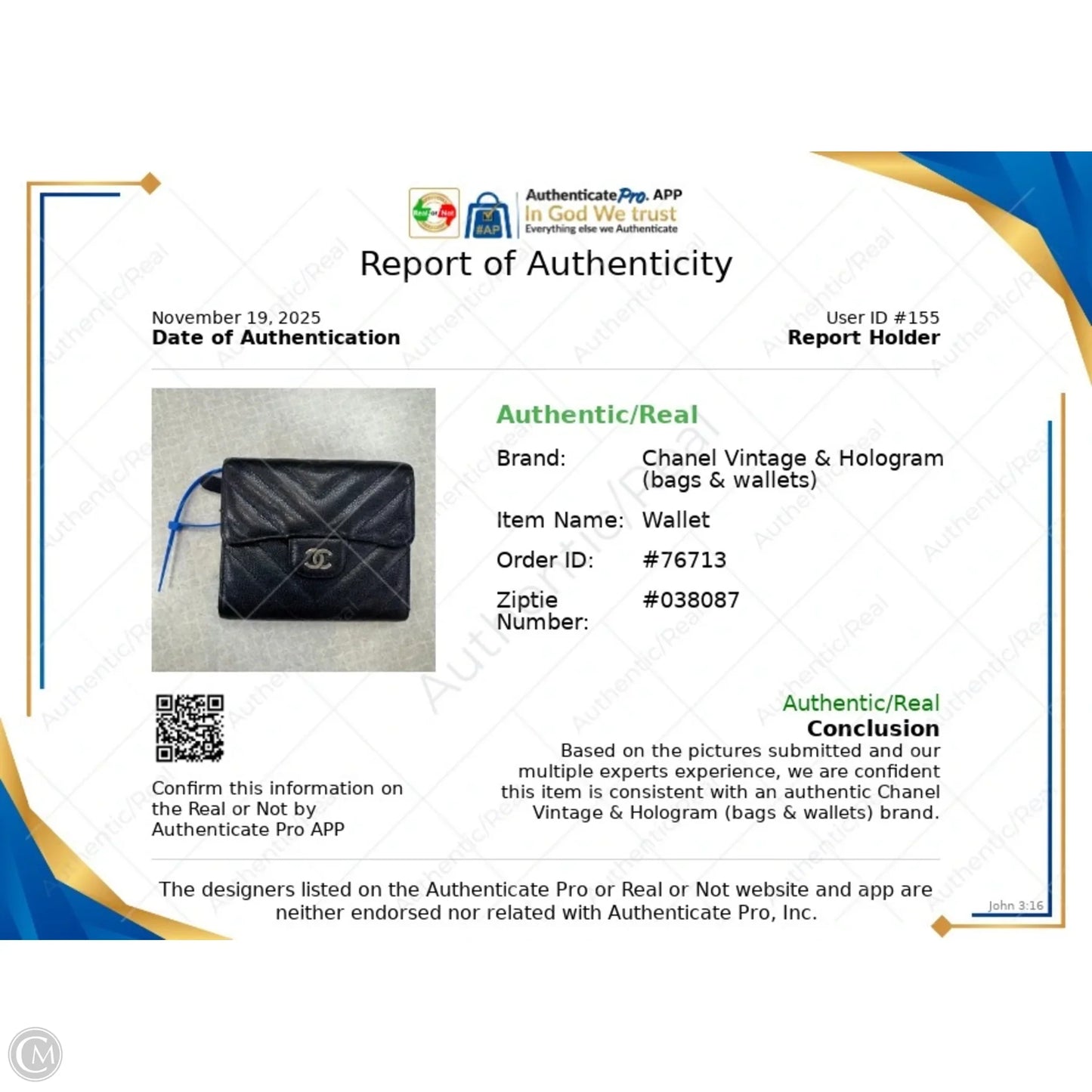 Wallet Luxury Designer By Chanel, Size: Small