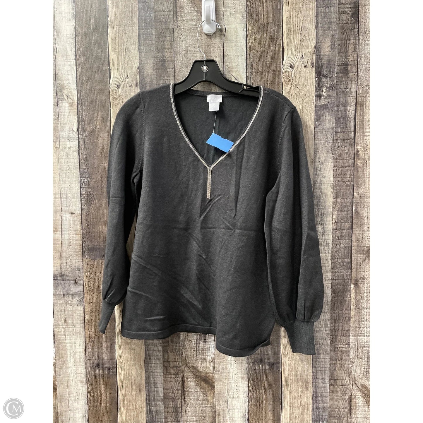 Top Long Sleeve By Chicos In Grey, Size: S