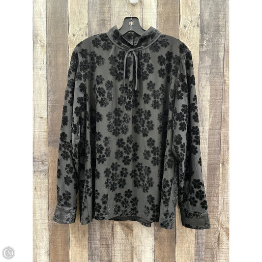 Top Long Sleeve Designer By Karl Lagerfeld In Black, Size: Xl