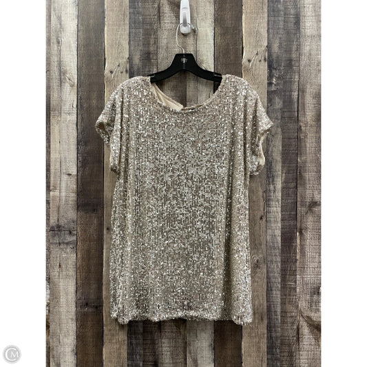 Tunic Short Sleeve By Cable And Gauge In Taupe, Size: Xl