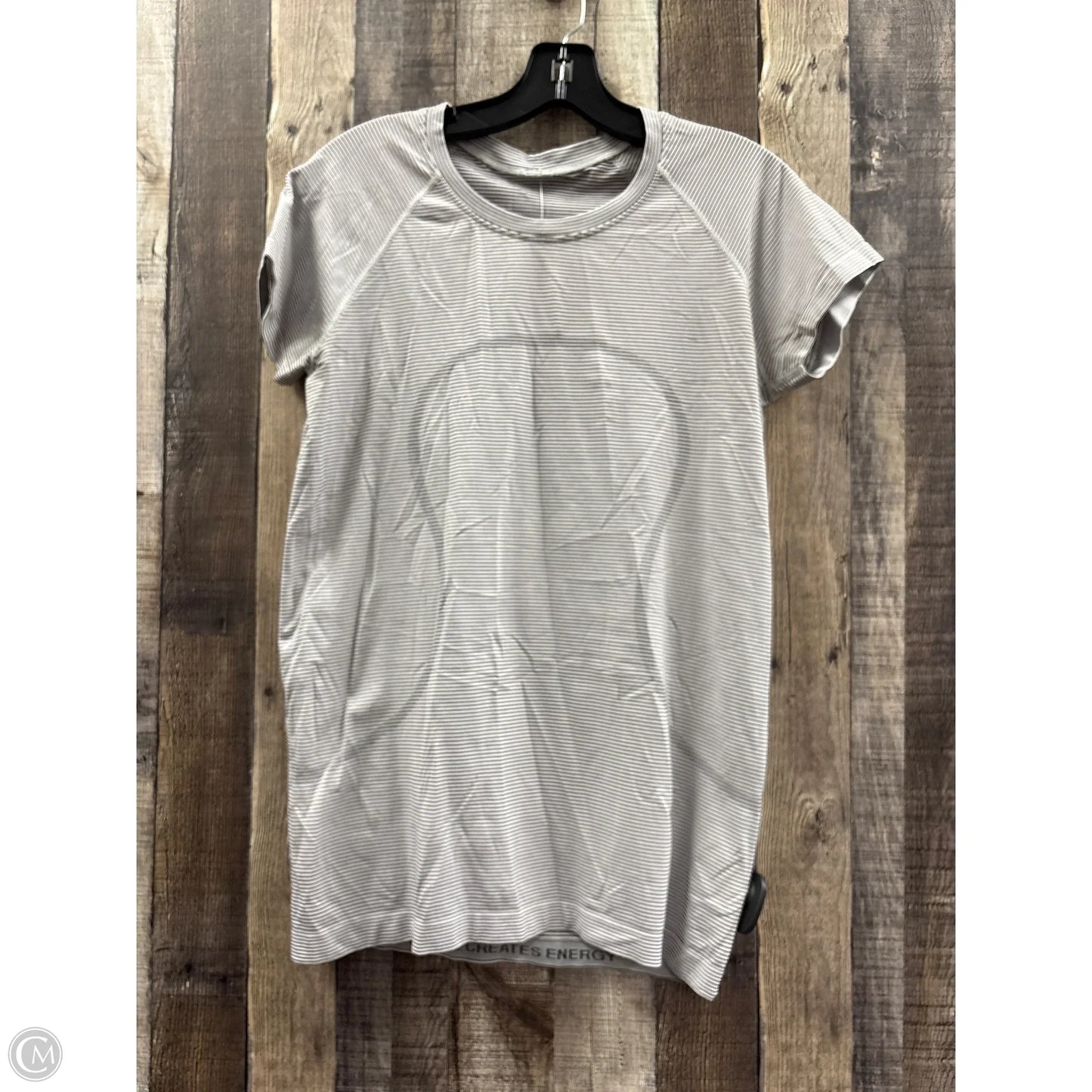 Athletic Top Short Sleeve By Lululemon In Striped Pattern, Size: 10