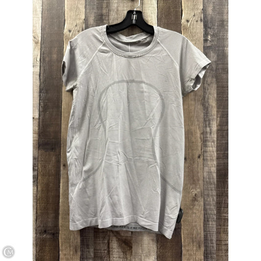 Athletic Top Short Sleeve By Lululemon In Striped Pattern, Size: 10