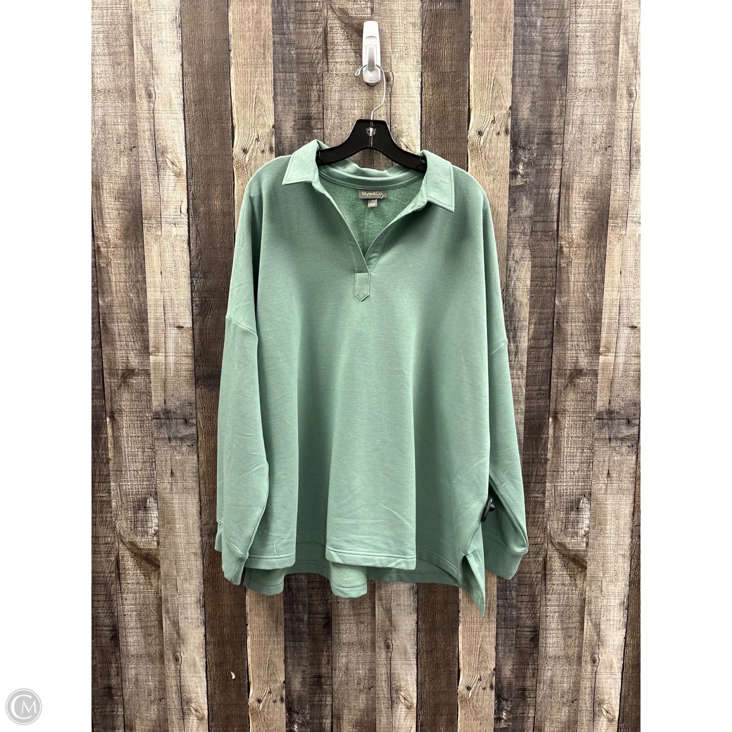 Top Long Sleeve By Style And Company In Green, Size: 4x