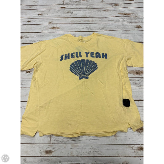 Top Short Sleeve By Aerie In Yellow, Size: L