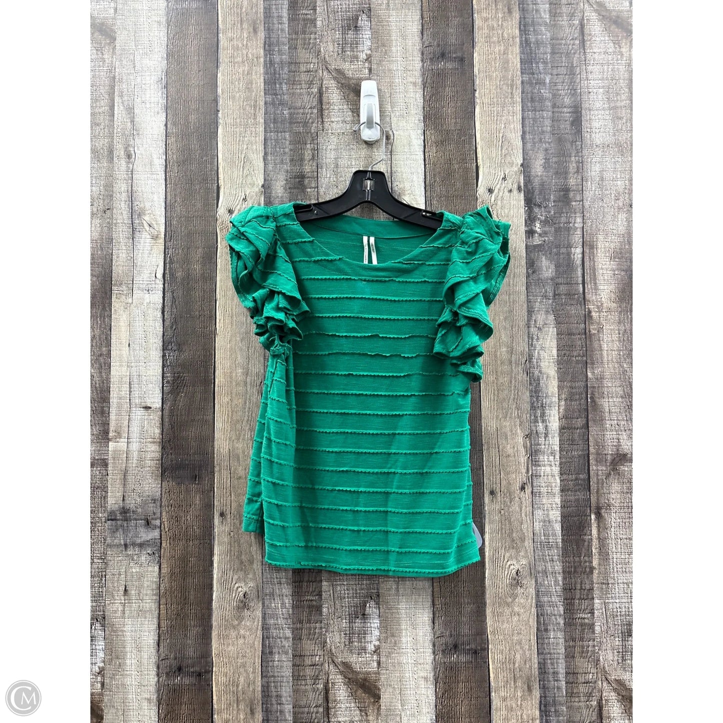 Top Short Sleeve By Anthropologie In Green, Size: Xxs