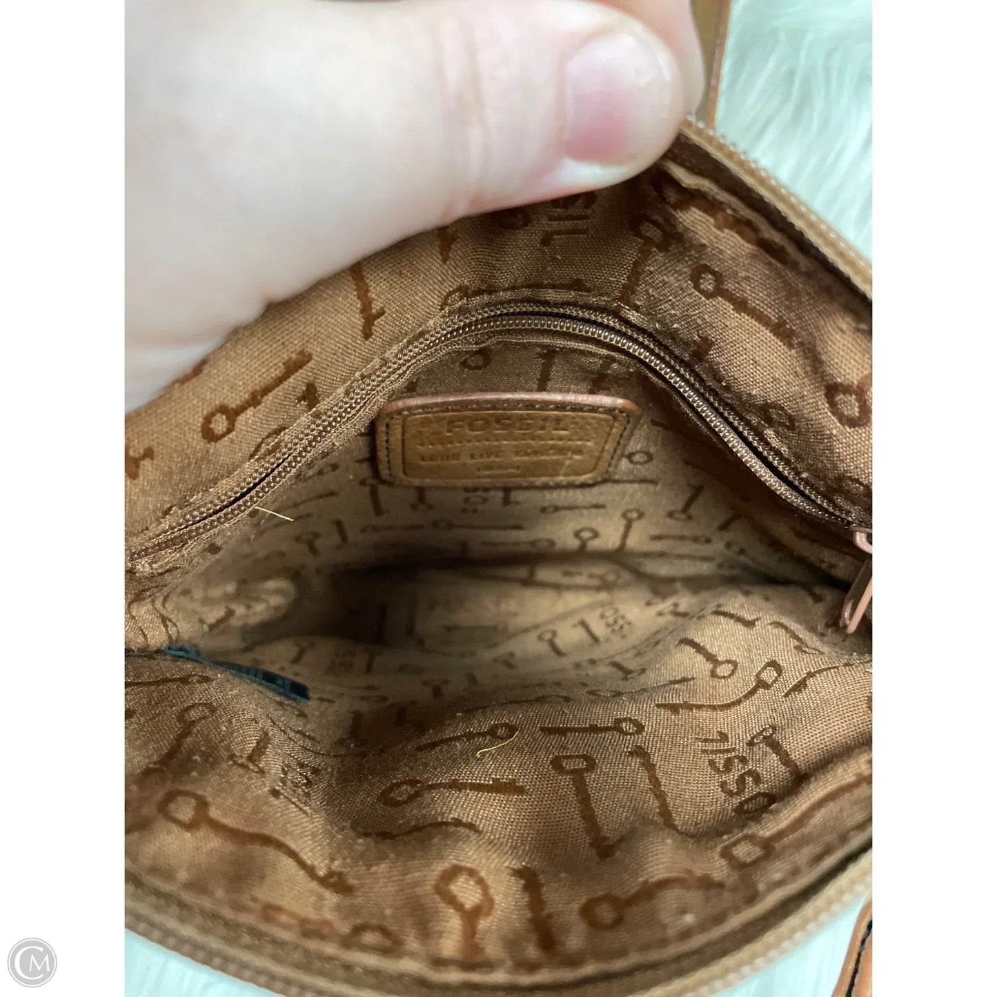 Crossbody Leather By Fossil, Size: Small