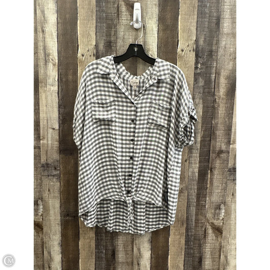 Top Short Sleeve By Como Vintage In Black & White, Size: 2x