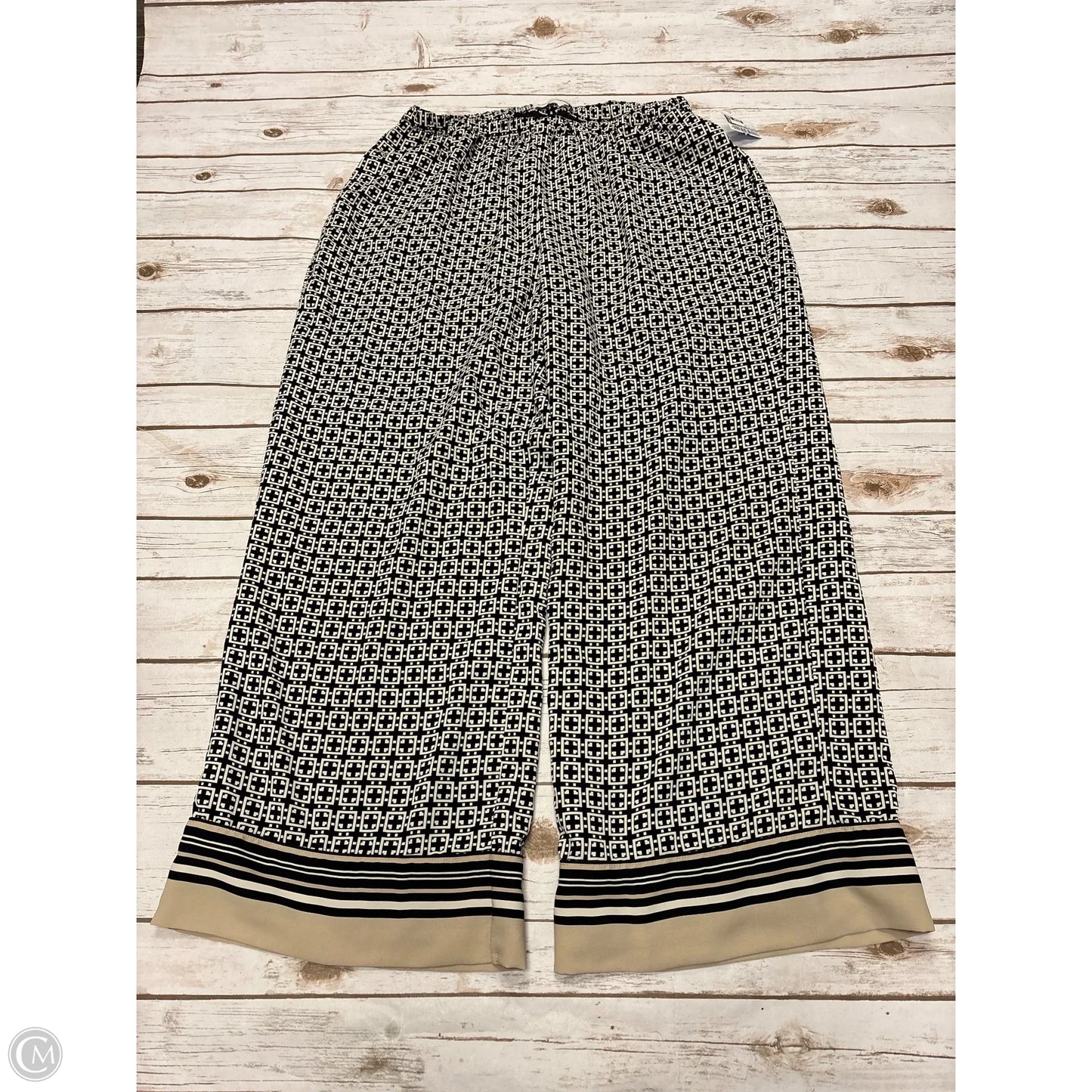 Pants Set 2pc By Abercrombie And Fitch In Black & Cream, Size: L