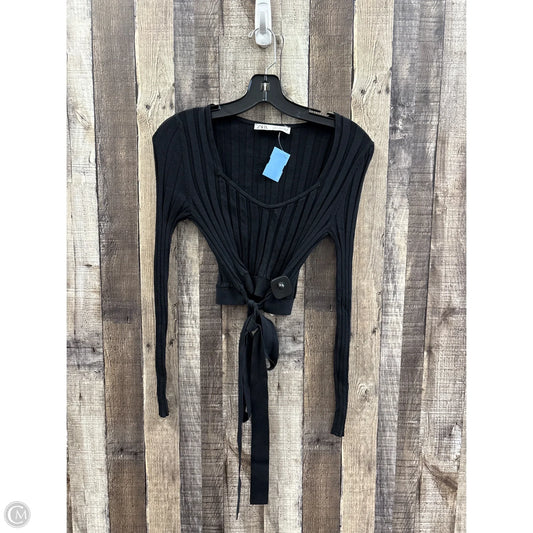 Top Long Sleeve By Zara In Black, Size: S