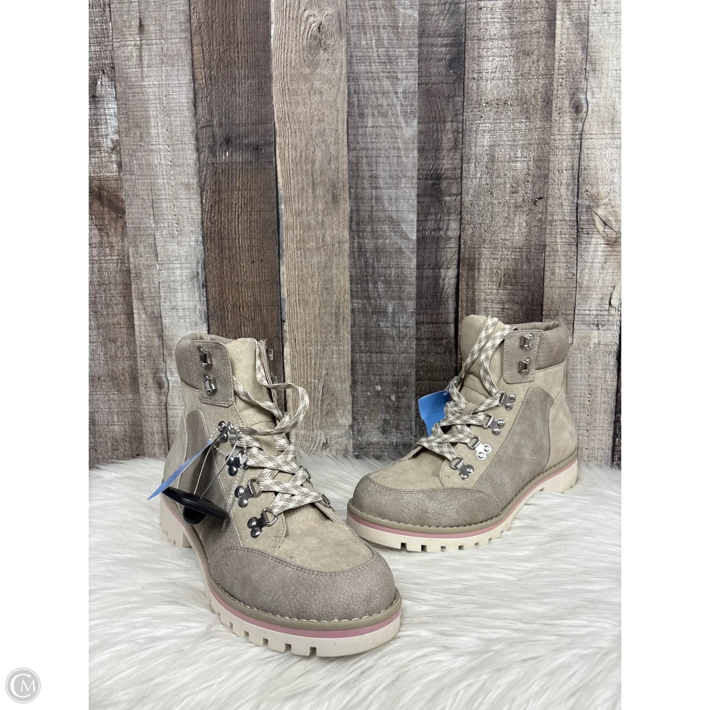 Boots Combat By Crown Vintage In Tan, Size: 9