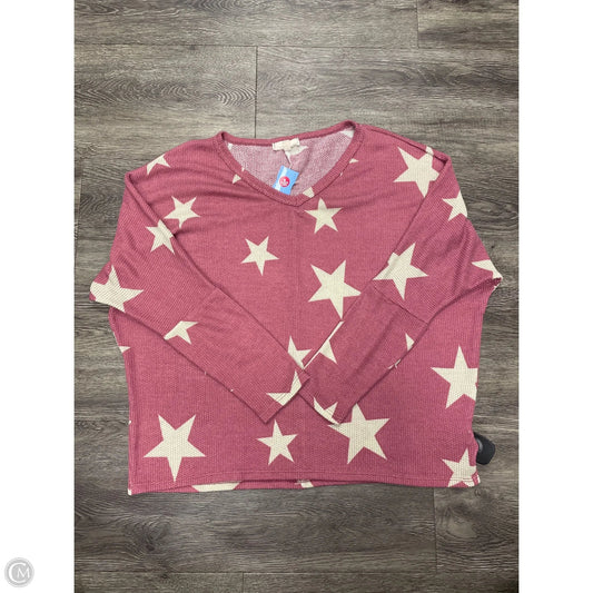 Top Long Sleeve By Cme In Pink, Size: M