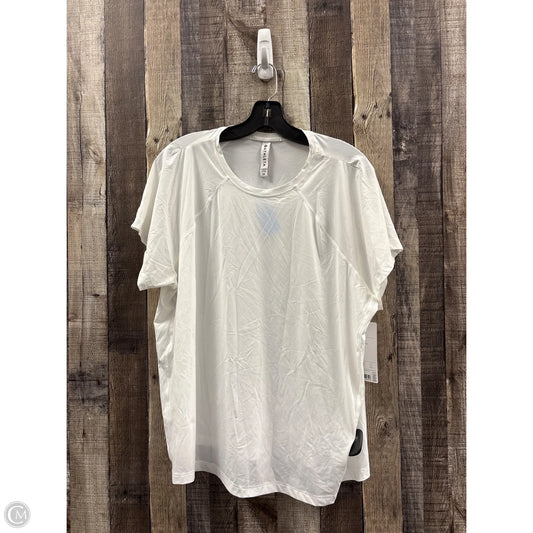 Athletic Top Short Sleeve By Athleta In White, Size: 2x