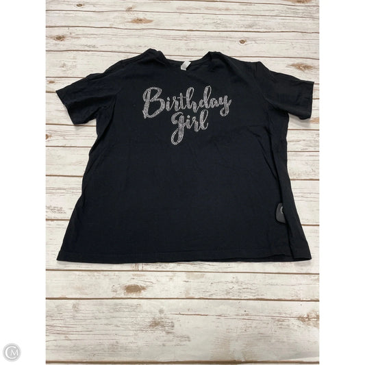 Top Short Sleeve By Bella + Canvas In Black & Silver, Size: Xl