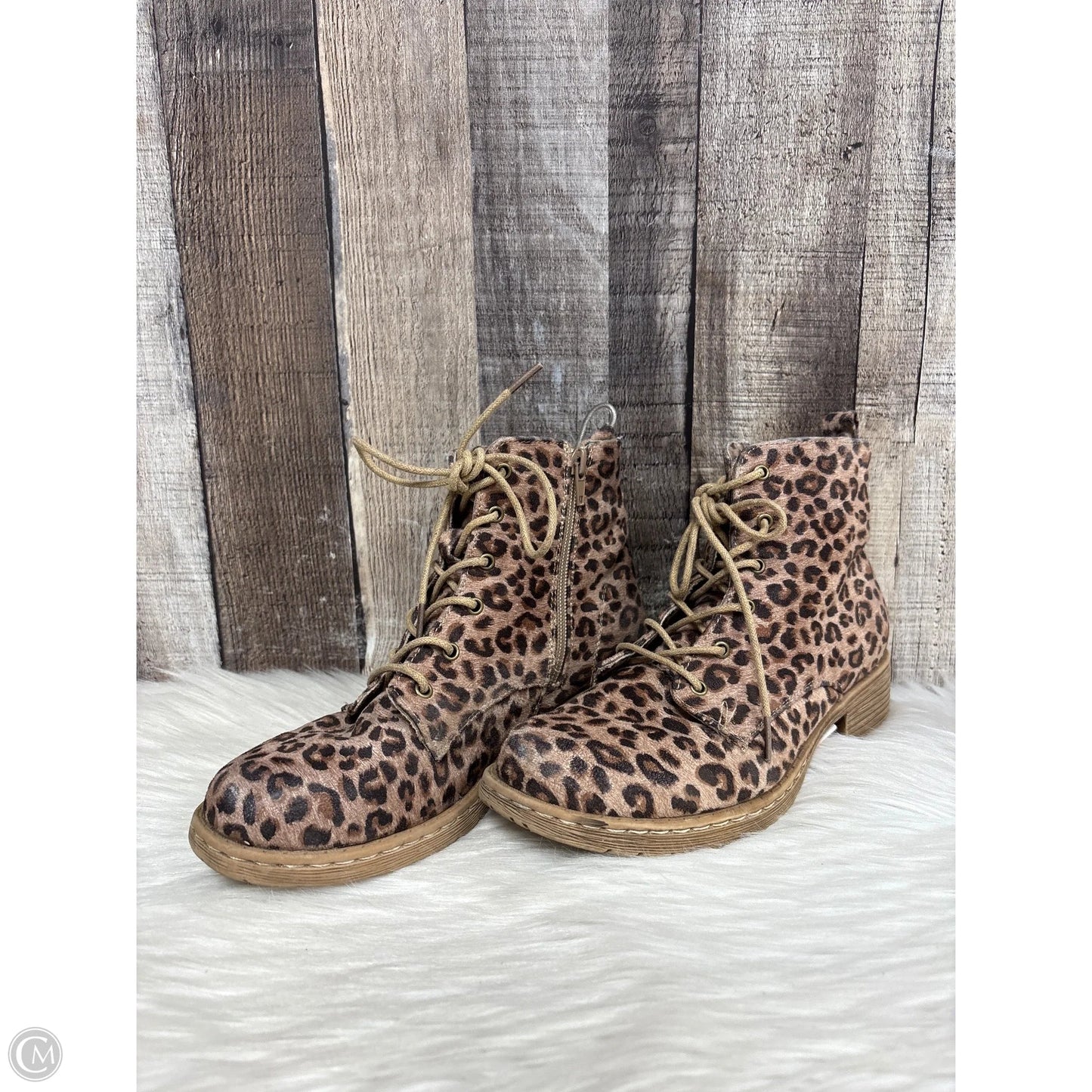 Boots Ankle Heels By Very G In Animal Print, Size: 7