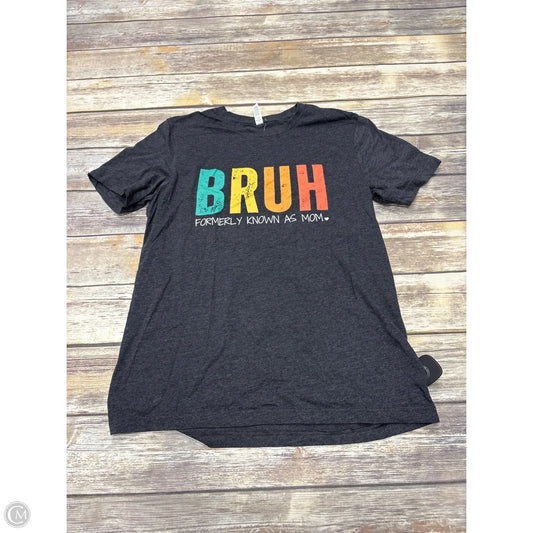 Top Short Sleeve By Bella + Canvas In Grey, Size: L