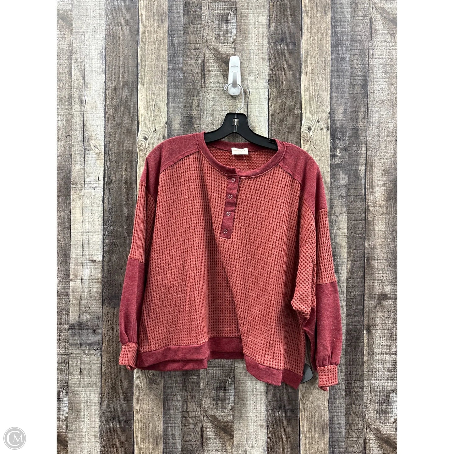 Top Long Sleeve By Hailey & Co In Red, Size: M